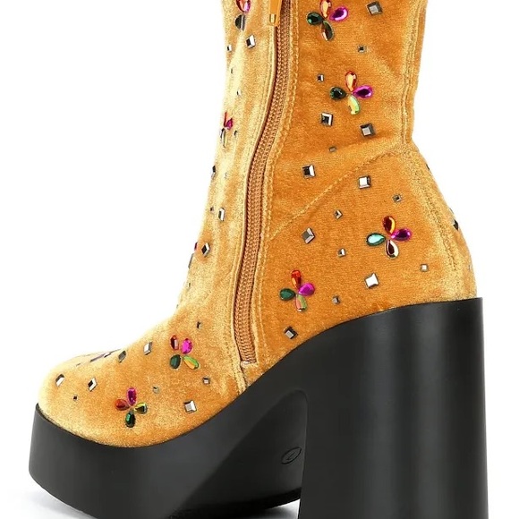 Betsy Johnson tan faux suede embellished Harriet boots - Picture 3 of 9